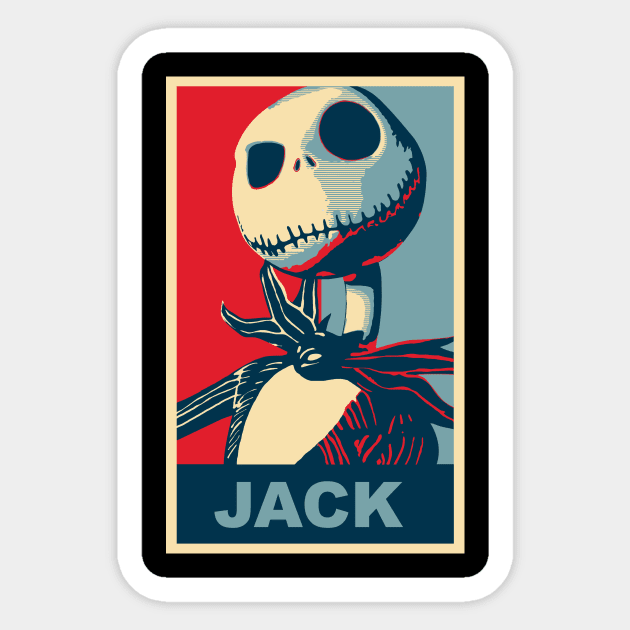 Jack Skellington propaganda Sticker by Visionarts